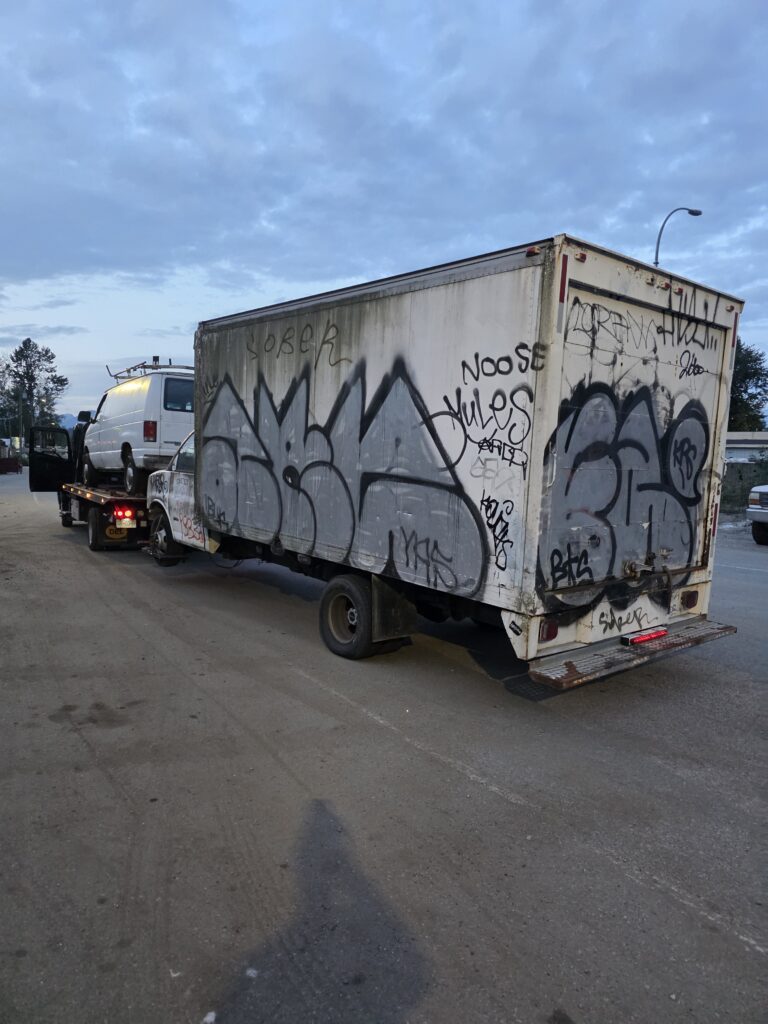 Cash offer for car pickup on a retired box truck in White Rock